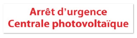 Etiquette Adhésive "Arrêt d'urgence Centrale Photovoltaïque"