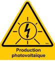 Plaque RIGIDE PVC "Production Photovoltaïque" 10x10 cms