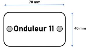 Etiquette PVC identif. "Onduleur 11"    - 7x4 cms