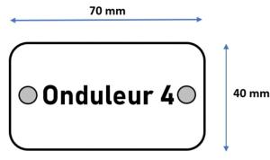 Etiquette PVC identif. "Onduleur 4"    - 7x4 cms