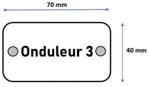 Etiquette PVC identif. "Onduleur 3"    - 7x4 cms